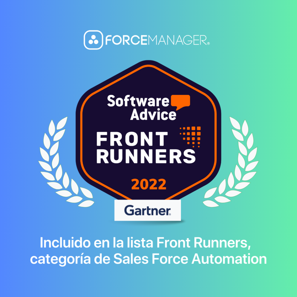 Premio de Gartner de ForceManager incluido en la lista Front Runners, categoría de Sales Force Automation.