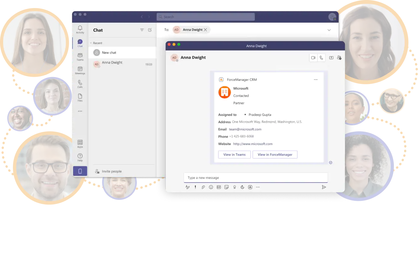 Communication screen with the team in Microsoft Teams.