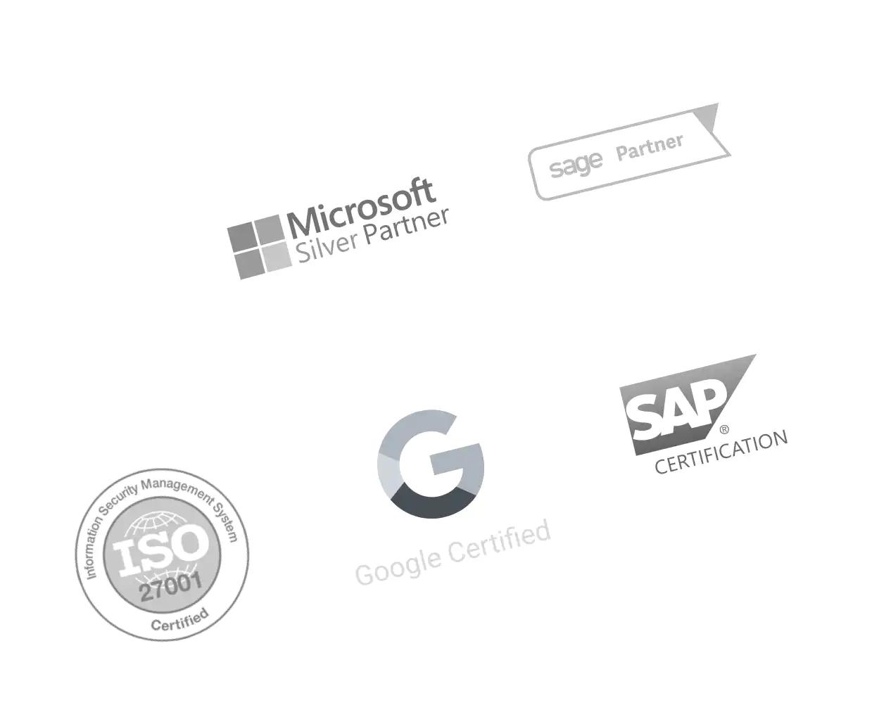 Certificaciones y socios de seguridad de ForceManager. Sabio, Microsoft, ISO, Google y SAP