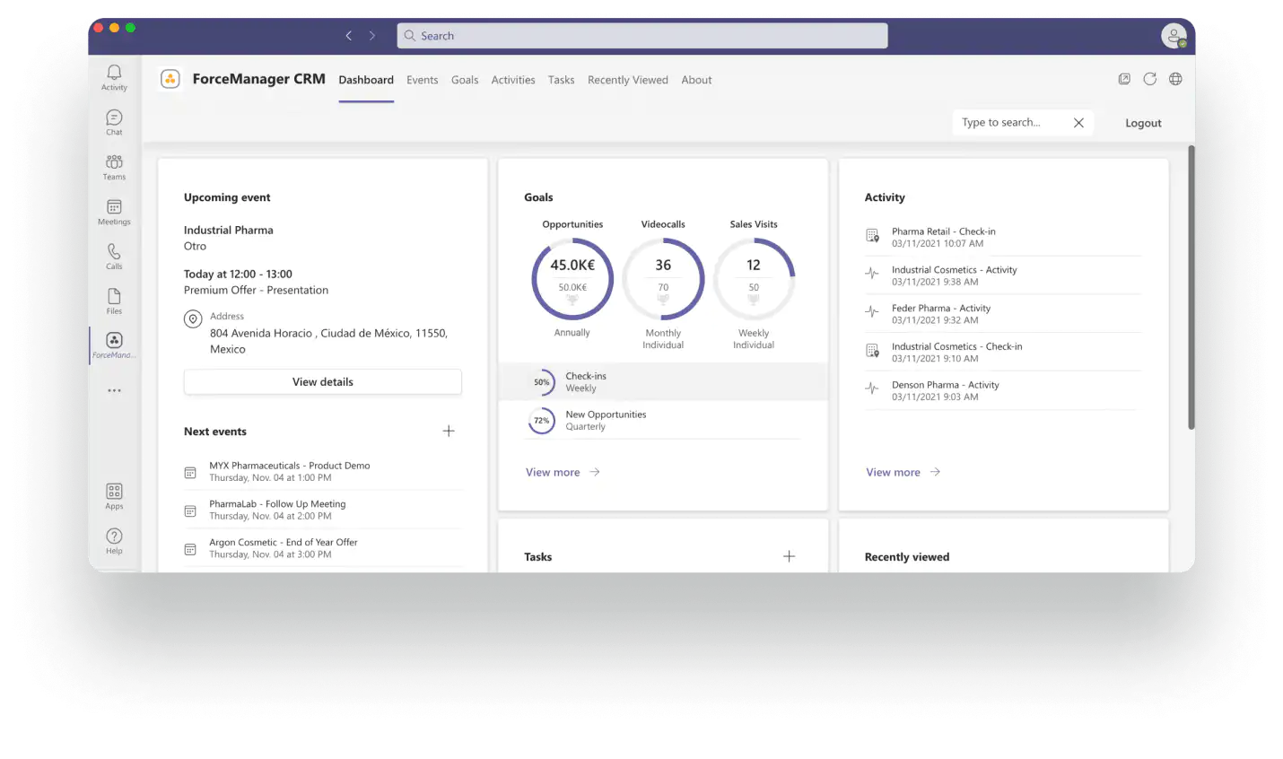 Information Visibility Dashboard in Microsoft Teams