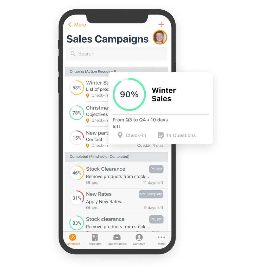 Add-on for launching sales campaigns on mobile devices