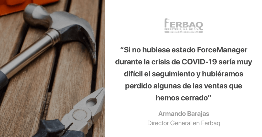 Cita de Ferbaq sobre cómo ForceManager ayudó a la empresa en crisis de COVID-19-