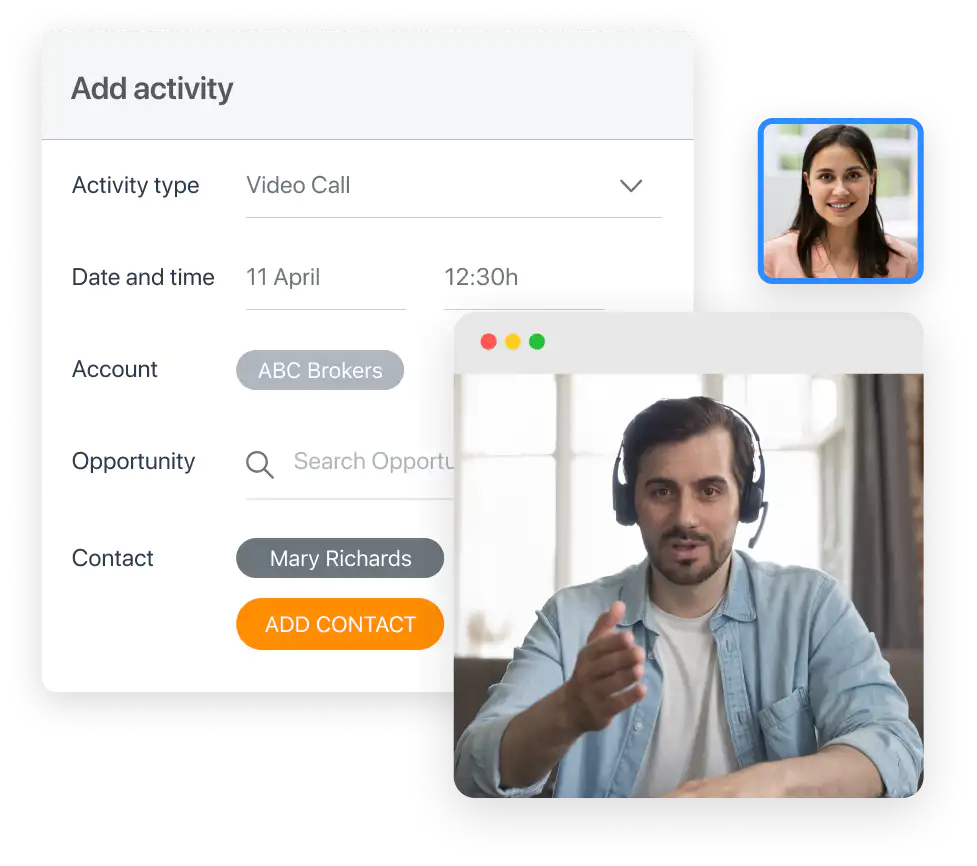 Screen to add information during a video call