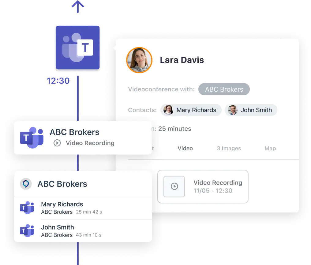 Video call mapping with CRM integration with Microsoft Teams