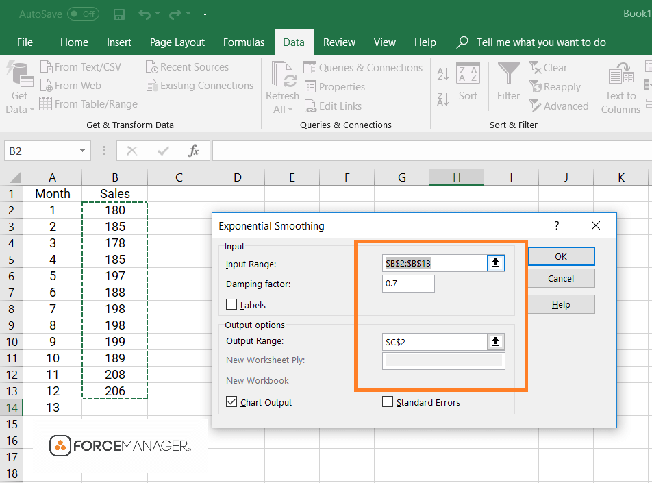 how to do a sales forecast graph 3